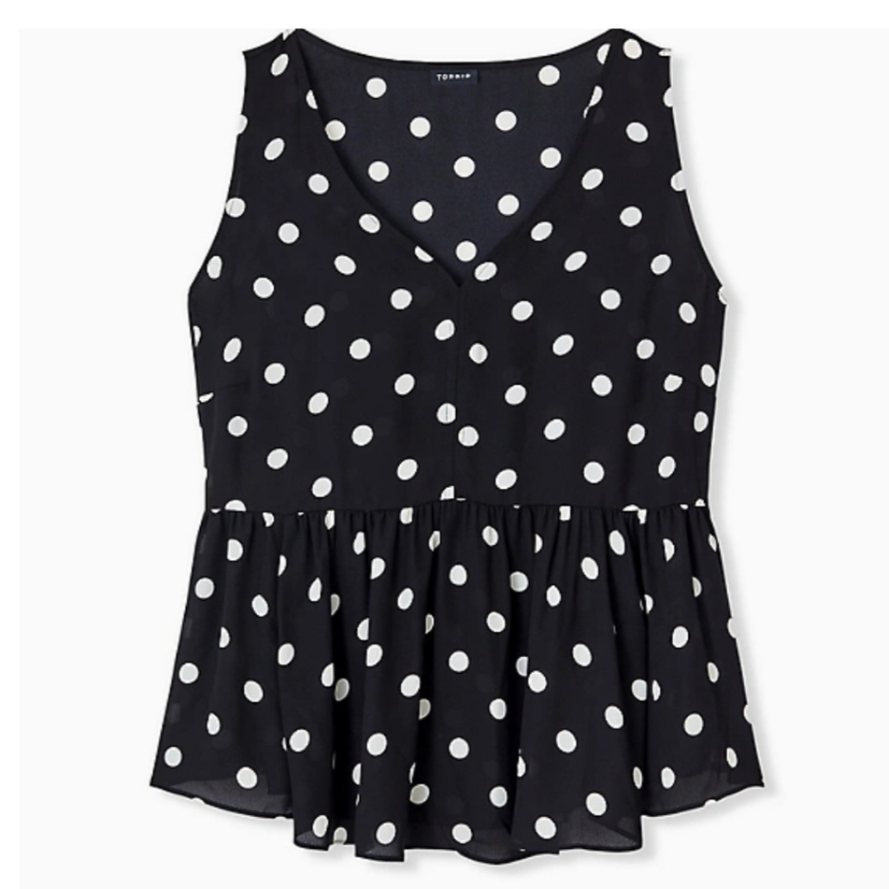 NWT Polka Dot pleated peplum - size 00